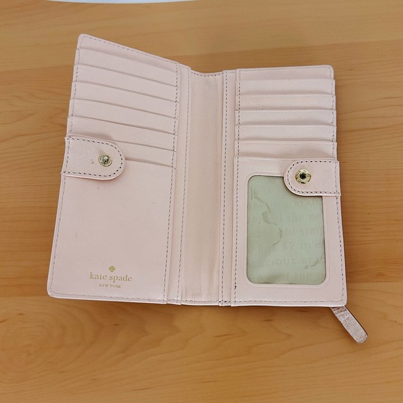 Kate Spade New York Cameron Street Stacy Bifold Rose Gold Metallic Wallet - Picture 4 of 9